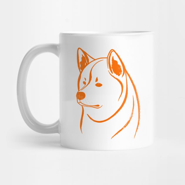 Akita Inu (White and Orange) by illucalliart